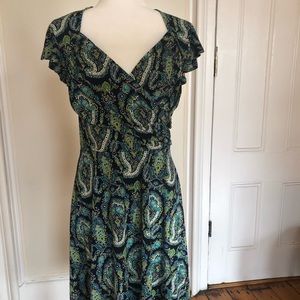 Leota Sweetheart Flutter Sleeve A Line Dress